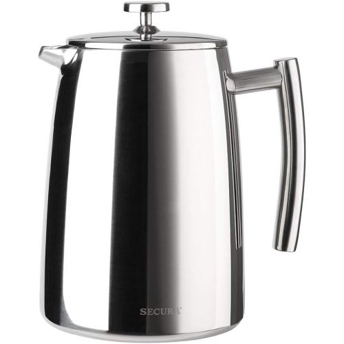  Secura French Press Coffee Maker, 50-Ounce, 18/10 Stainless Steel Insulated Coffee Press with Extra Screen