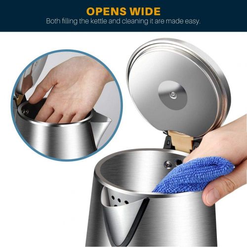  [아마존베스트]Secura Double Wall Stainless Steel Electric Kettle Water Heater for Tea Coffee w/Auto Shut-Off and Boil-Dry Protection, 1.5L/1.6Qt