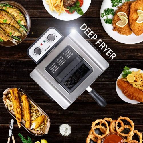  [아마존베스트]Secura Electric Deep Fryer 1800W-Watt Large 4.0L/4.2Qt Professional Grade Stainless Steel with Triple Basket and Timer