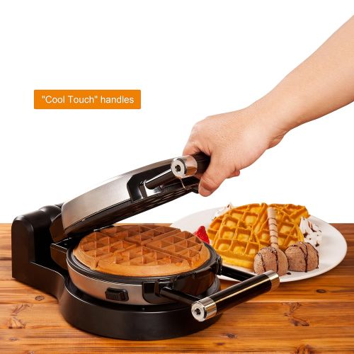  [아마존베스트]Secura Upgrade Automatic 360 Rotating Non-Stick Belgian Waffle Maker w/Removable Plates