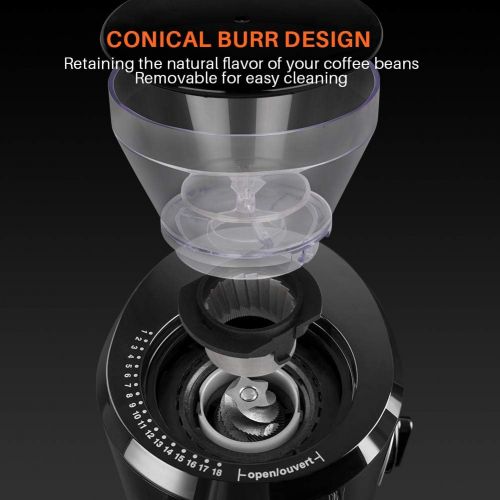  [아마존베스트]Secura Burr Coffee Grinder, Conical Burr Mill Grinder with 18 Grind Settings from Ultra-fine to Coarse, Electric Coffee Grinder for French Press, Percolator, Drip, American and Tur