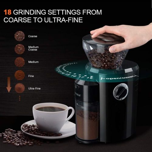  [아마존베스트]Secura Burr Coffee Grinder, Conical Burr Mill Grinder with 18 Grind Settings from Ultra-fine to Coarse, Electric Coffee Grinder for French Press, Percolator, Drip, American and Tur