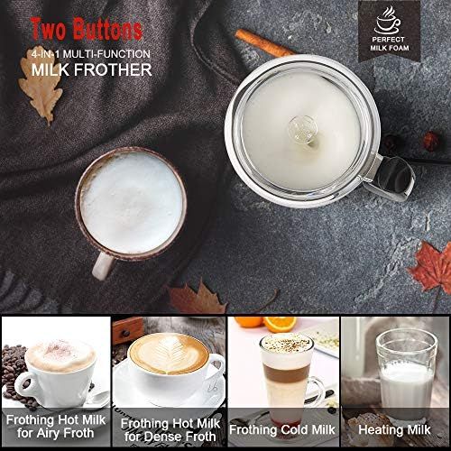 [아마존베스트]Secura Electric Milk Frother, Automatic Milk Steamer Warm or Cold Foam Maker for Coffee, Cappuccino, Latte, Stainless Steel Milk Warmer with Strix Temperature Controls