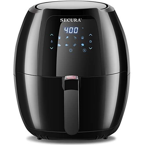  [아마존베스트]Secura Max 6.3Qt Air Fryer, 1700W Digital Hot Air Fryer | 10-in-1 Oven Oilless Electric Cooker w/Preheat & Shake Remind, 8 Cooking Presets, Nonstick Basket,ETL Listed (Bonus BBQ Ra