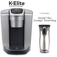 Keurig K-Elite Single Serve Brewer, Brushed Silver and Keurig 14oz Contigo AUTOSEAL West Loop Vacuum Seal, Silver