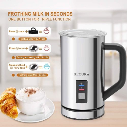  Secura Automatic Electric Milk Frother and Warmer (250ml)