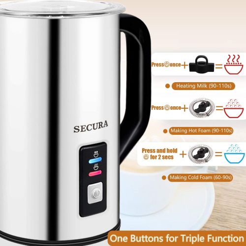  Secura Automatic Electric Milk Frother and Warmer (250ml)