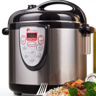 Secura 6-in-1 Programmable Electric Pressure Cooker 6qt, 18/10 Stainless Steel Cooking Pot