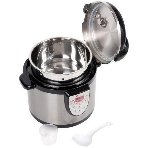  Secura 6-in-1 Programmable Electric Pressure Cooker 6qt, 1810 Stainless Steel Cooking Pot