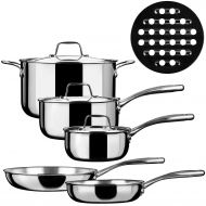 Secura Duxtop SSC-9PC 9 Piece Whole-Clad Tri-Ply Induction Cookware, Stainless Steel