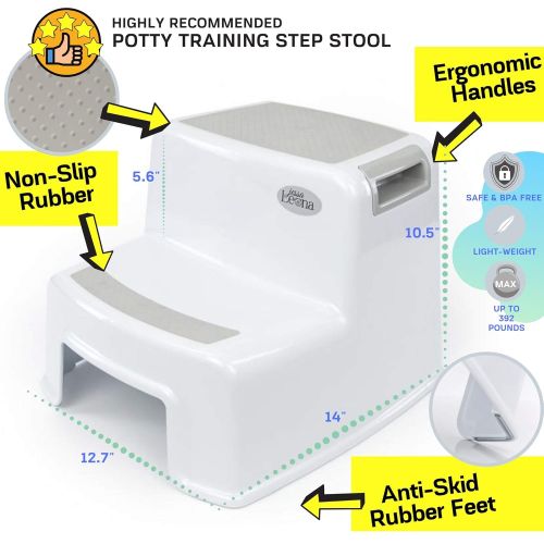  [아마존베스트]Secure Home by Jessa Leona Dual Height Step Stool for Kids | Toddlers Stool for Potty Training and Use in The...