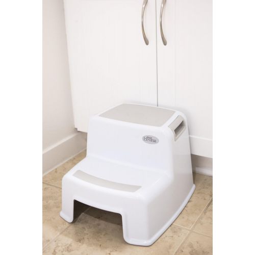  Secure Home by Jessa Leona Dual Height 2 Step Stool for Kids | Toddlers Stool for Potty Training and Use in The Bathroom or Kitchen | Wide Two-Step Design for Growing Children | BPA Free Soft-Grip Steps for