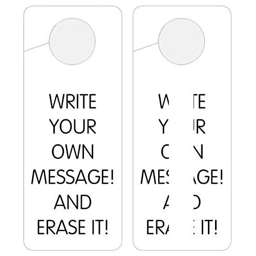  SecurePro Products 20 Blank,ERASABLE (If Using a Dry Erase Marker) Plastic Door Knob Hangers, Write Your Own Messages, 8.125 Tall x 3.125 Wide.15 Mil Thick PVC Signs (20)