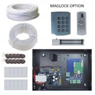 SecurityCameraKing Complete Access Control Single 1 Door Package Network Control Board Metal Case Power Supply Mag Lock, Keypad Reader,RFID Password USB Reader, Push Request to Exit Button, Cable, Fo