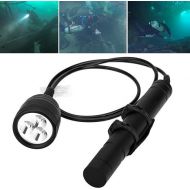 DF06 3000LM Primary Canister Dive Light, 3 LEDs Scuba Diving Flashlight Underwater 492ft/150M Torch with 1.2M Cable for Professional Diving/Cave Diving(Batteries Not Included)