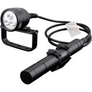 DF05 3000LM Primary Canister Dive Light, 3 LEDs Scuba Diving Flashlight Underwater 492ft/150M Torch with 2M Cable for Professional Diving/Cave Diving (Batteries Not Included)