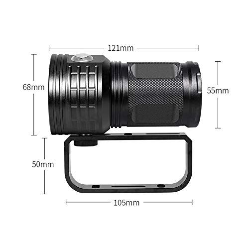  SecurityIng 7 Modes 80m Scuba Diving Underwater Flashlight, Wide Beam Angle Waterproof 7200Lm 6X White + 4X Red + 4X Blue Fill Light Dive Photography Video Torch (Battery Not Inclu