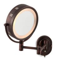 SeeAll 8 Oil Rubbed Bronze Finish Dual Sided Surround Light Wall Mount Makeup Mirror