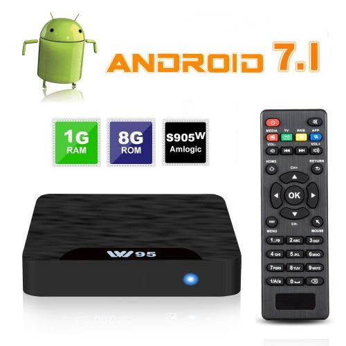  4K Android 7.1 TV Box  SeeKool 2018 Model C Smart TV Box with 1G RAM 8G ROM, Amlogic S905W Quad Core 64 Bit, 4K Ultra HD, Built-in WIFI, USB Port, HDMI & AV Output Media TV Player