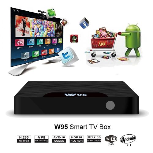  4K Android 7.1 TV Box  SeeKool 2018 Model C Smart TV Box with 1G RAM 8G ROM, Amlogic S905W Quad Core 64 Bit, 4K Ultra HD, Built-in WIFI, USB Port, HDMI & AV Output Media TV Player