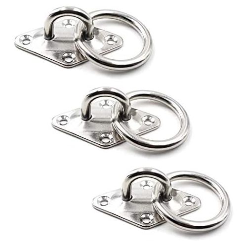  SeeRaphee Decke Wandhalterung Haken Heavy Duty Anker Diamant Pad Eye Plate mit Ring 1/4 6mm 304 Edelstahl ideal fuer Yoga Schaukeln Hangematten/Boat Rigging/Marine Deck Hardware/Suspension Tr