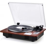 [아마존핫딜][아마존 핫딜] Amazon Record Player with Speakers Turntable for Vinyl Records Wireless in & Out USB Direct Vinyl to MP3 Recording Professional LP Phonograph Automatic Vintage Solid Record Player with Re