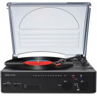 SeeYing Record Player with Speakers Bluetooth Turntable with FM Stereo Radio Belt-Driven Vinyl Record Player 3-Speed Vintage Portable LP Phonograph Player