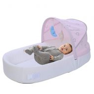 SeedFuture Newborn Baby Travel Portable Sleep Baby Recliner Sleeping Bag Crib (Pink, Upgraded Version)