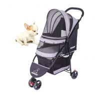 SeedFuture 3 Wheeler Pet Stroller Cat/Dog Cat Folding Travel Carrier
