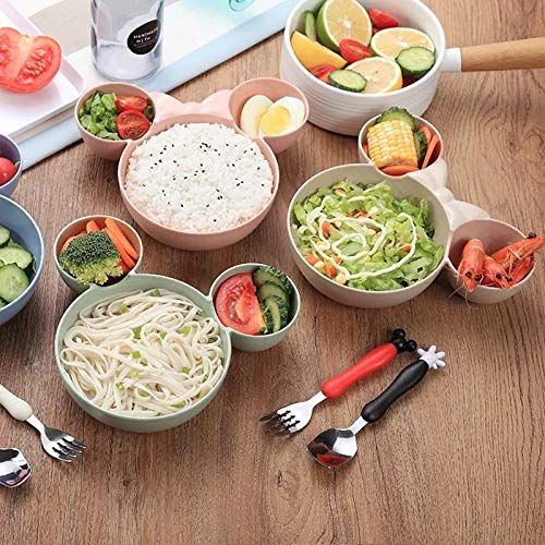  Best Quality - Dishes - PCS Cartoon Baby Bamboo Tableware Solid Feeding Mickey Dishes Baby Bowl Plate Food Feeding Dinnerware Set Plates for Children - by SeedWorld - 1 PCs