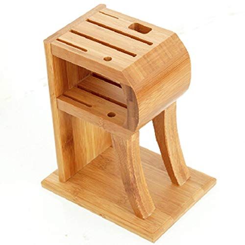  Best Quality - Blocks & Roll Bags - Creative R-shape Bamboo Knife Block Scissor Sharpener Kitchen Knife Holder Multi-purpose Storage Rack Wood Knife Stand - by SeedWorld - 1 PCs