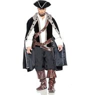 Seeing Red Pirate Captain Costume, Includes Shirt, Cape, Hat, Boot Covers and Belt Bag (Adult, Large)