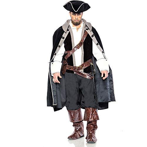  할로윈 용품Seeing Red Pirate Captain Costume, Includes Shirt, Cape, Hat, Boot Covers and Belt Bag (Adult, Large)