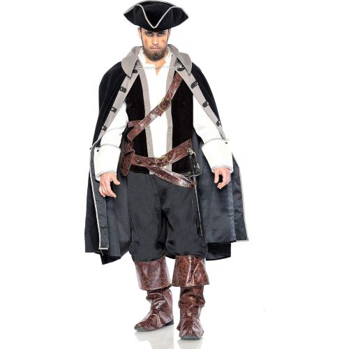  할로윈 용품Seeing Red Pirate Captain Costume, Includes Shirt, Cape, Hat, Boot Covers and Belt Bag (Adult, Large)