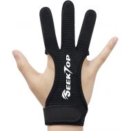 Seektop Archery Gloves Shooting Hunting Leather Three Finger Protector for Youth Adult Beginner
