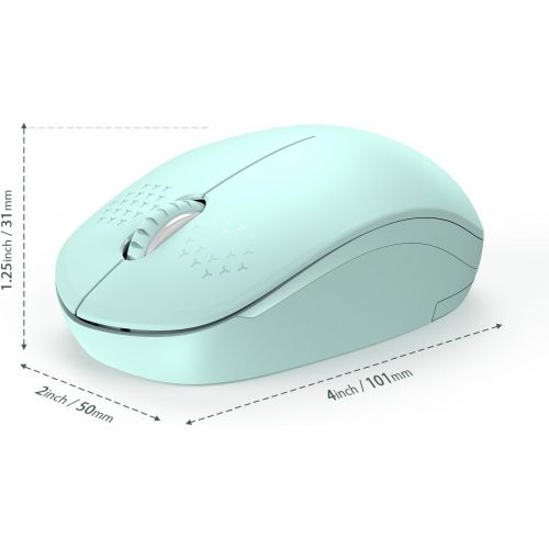  [아마존베스트]seenda Wireless Mouse, 2.4G Noiseless Mouse with USB Receiver - Portable Computer Mice for PC, Tablet, Laptop with Windows System - Mint Green