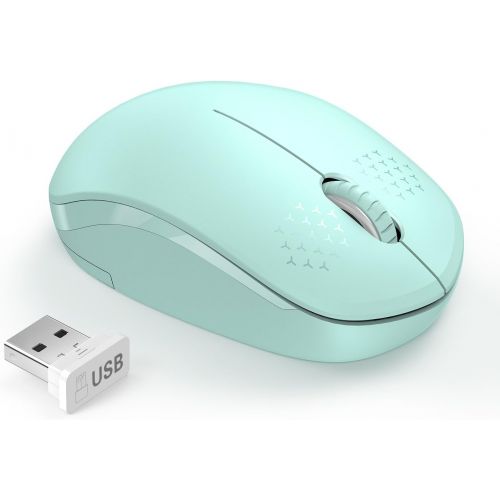  [아마존베스트]seenda Wireless Mouse, 2.4G Noiseless Mouse with USB Receiver - Portable Computer Mice for PC, Tablet, Laptop with Windows System - Mint Green