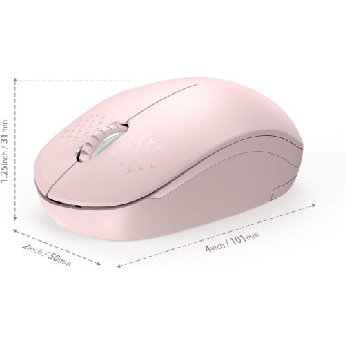  [아마존베스트]Wireless Mouse, 2.4G Noiseless Mouse with USB Receiver - seenda Portable Computer Mice for PC, Tablet, Laptop, Notebook with Windows System - Pink