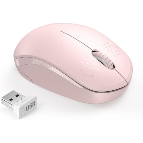  [아마존베스트]Wireless Mouse, 2.4G Noiseless Mouse with USB Receiver - seenda Portable Computer Mice for PC, Tablet, Laptop, Notebook with Windows System - Pink