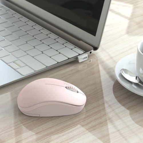  [아마존베스트]Wireless Mouse, 2.4G Noiseless Mouse with USB Receiver - seenda Portable Computer Mice for PC, Tablet, Laptop, Notebook with Windows System - Pink