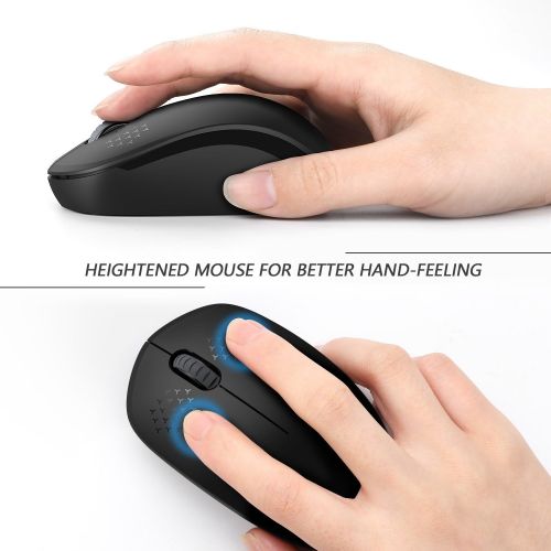  [아마존베스트]Seenda Wireless Mouse - 2.4G Cordless Mice with USB Nano Receiver Computer Mouse with Noiseless Click for Laptop, PC, Tablet, Computer, and Mac - Black