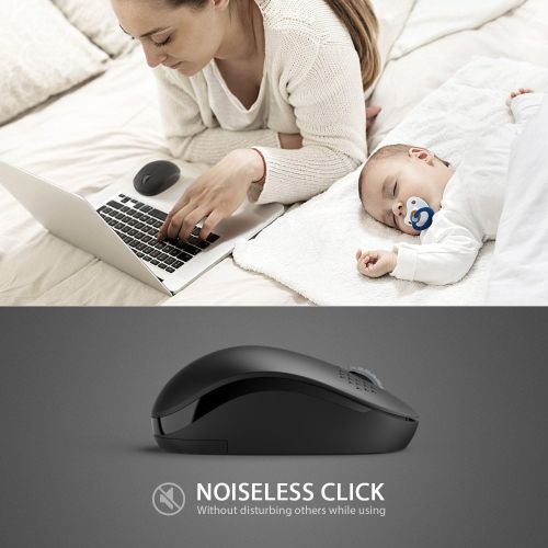  [아마존베스트]Seenda Wireless Mouse - 2.4G Cordless Mice with USB Nano Receiver Computer Mouse with Noiseless Click for Laptop, PC, Tablet, Computer, and Mac - Black
