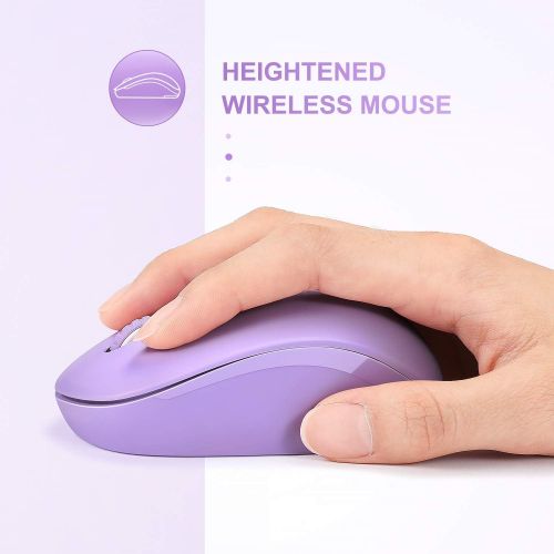  [아마존베스트]Wireless Mouse, 2.4G Noiseless Mouse with USB Receiver - seenda Portable Computer Mice Cordless Mouse for PC, Tablet, Laptop - Purple