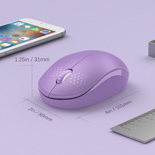  [아마존베스트]Wireless Mouse, 2.4G Noiseless Mouse with USB Receiver - seenda Portable Computer Mice Cordless Mouse for PC, Tablet, Laptop - Purple