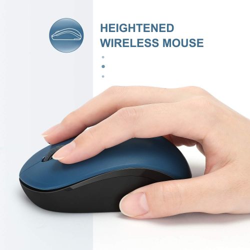  [아마존베스트]Wireless Mouse, 2.4G Noiseless Mouse with USB Receiver - seenda Portable Computer Mice for PC, Tablet, Laptop, Notebook - Blue & Black