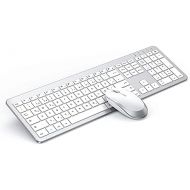 [아마존베스트]seenda Rechargeable Keyboard Mouse Set Wireless (Full Size), Ultra Thin Silent Keyboard Mouse Set, Ergonomic Keyboard Wireless with Silicone Dust Cover for PC/Laptop/Smart TV etc.,