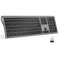 [아마존베스트]seenda 2.4G Quiet Wireless Keyboard, QWERTZ German Layout with Numeric Keypad, Compatible with PC, Laptop, and Android TV, Space Grey