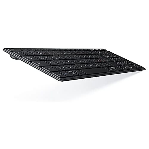  [아마존베스트]Wireless Bluetooth Keyboard, Seenda Wireless Keyboard Compatible with Mac OS, 3 Channels (2.4G + BT4.0 + BT4.0) Rechargeable, QWERTZ German Layout for Tablet/Windows/Android/Micros