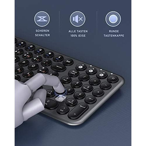  [아마존베스트]seenda Bluetooth Keyboard with 3 Bluetooth Channels, Wireless Ultraslim Rechargeable Wireless Keyboard for iPad, MacBook, iPhone, Android Tablet, Microsoft Surface, Windows Laptop,