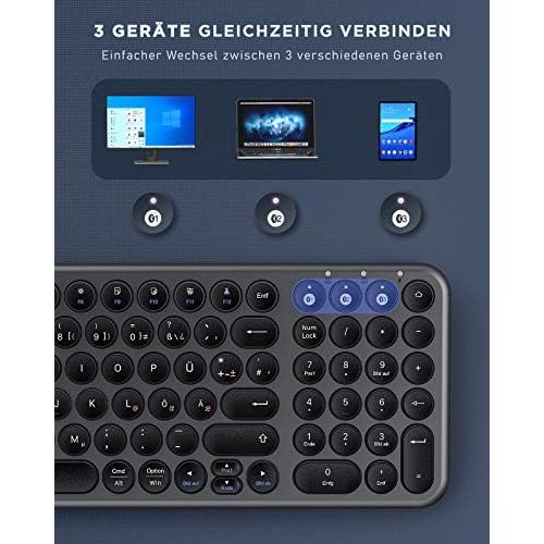  [아마존베스트]seenda Bluetooth Keyboard with 3 Bluetooth Channels, Wireless Ultraslim Rechargeable Wireless Keyboard for iPad, MacBook, iPhone, Android Tablet, Microsoft Surface, Windows Laptop,